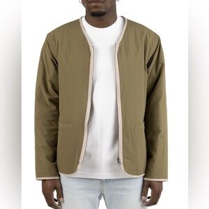 New Huf Worldwide Reversible Liner Jacket Thin Puffer Cream / Sage Men’s S - 2XL